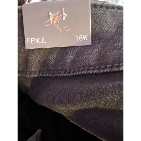 melissa mccarthy seven jeans plus 16W black stretch pencil slimming NWT - Picture 6 of 8